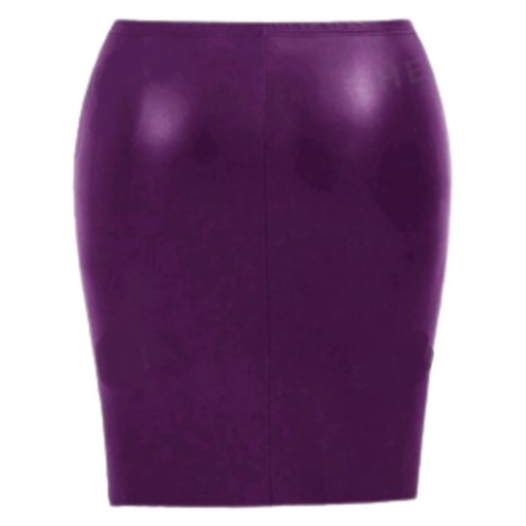 PURPLE ☆ METALLIC ☆ FAUX LEATHER ☆ MINI SKIRT ☆ 28w ☆ NWT - Picture 3 of 5